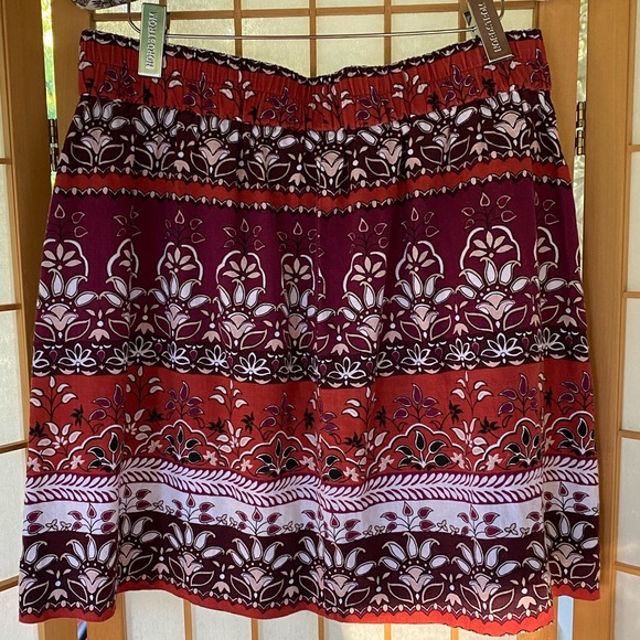 Ann Taylor Loft Linen Blend Batik Floral Print Mini Skirt.SZ M - Picture 6 of 10